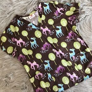 Small-White Cross- Scrub Top